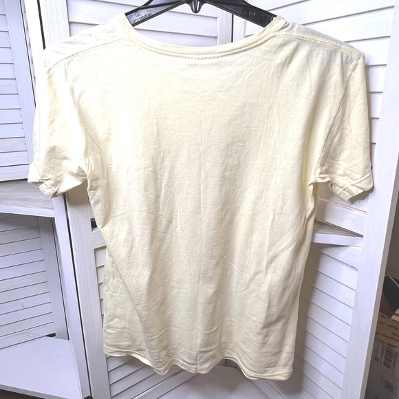 Vintage Wild Palms "Maine" Souvenir T-Shirt Yellow Embroidered Sun Graphic‎ Sz S - Picture 3 of 5